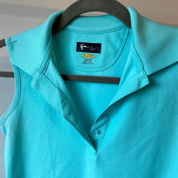Sold-Greg Norman Play Dry Sleeveless Polo - Picture 2 of 3